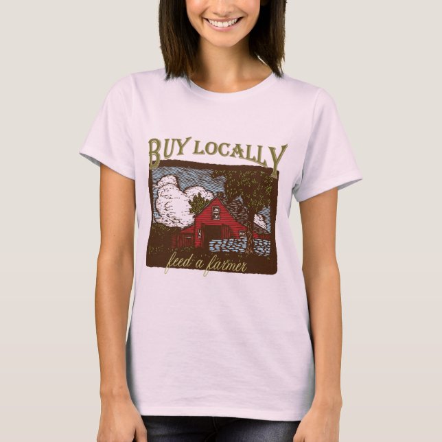 T-shirts Local do comprar, Alimente um agricultor (Frente)