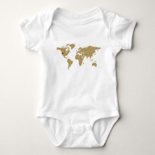 T-shirts Localização de Coração Personalizável do Mapa Mund