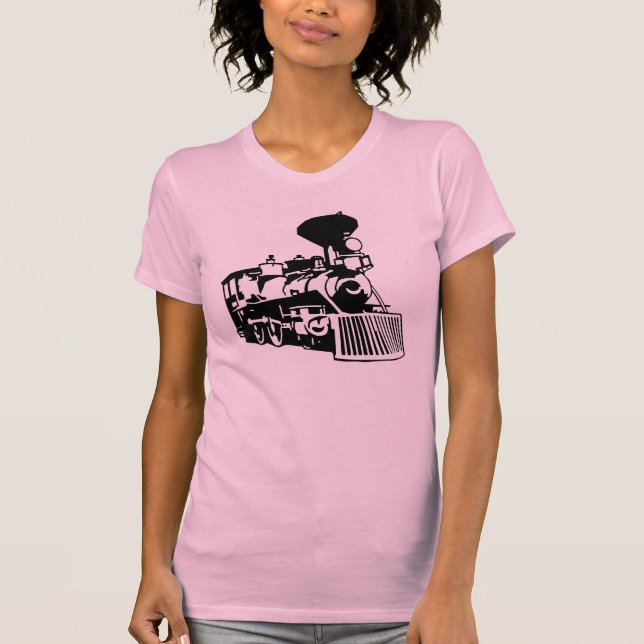 T-shirts locomotiva do trem do vapor (Frente)