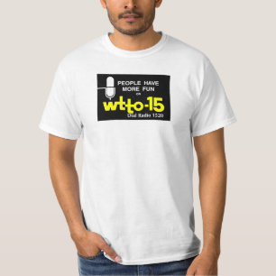 T-shirts Logotipo 1967 da era de WTTO 1520 AM Toledo