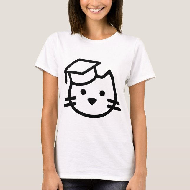 T-shirts Logotipo da academia do gatinho (Frente)