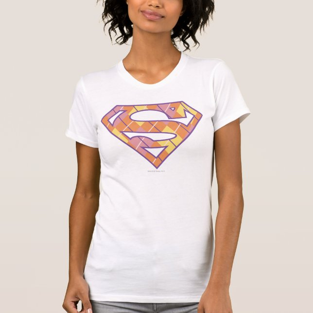 T-shirts Logotipo da Supergirl Argyle (Frente)