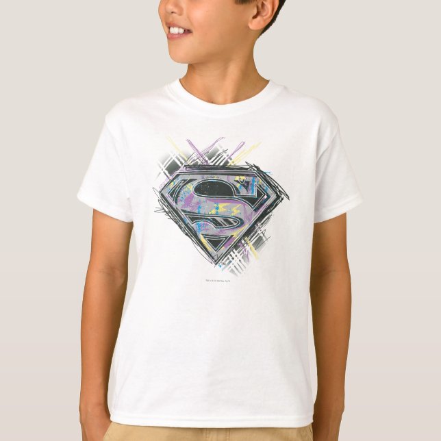 T-shirts Logotipo da Supergirl Scribbles (Frente)
