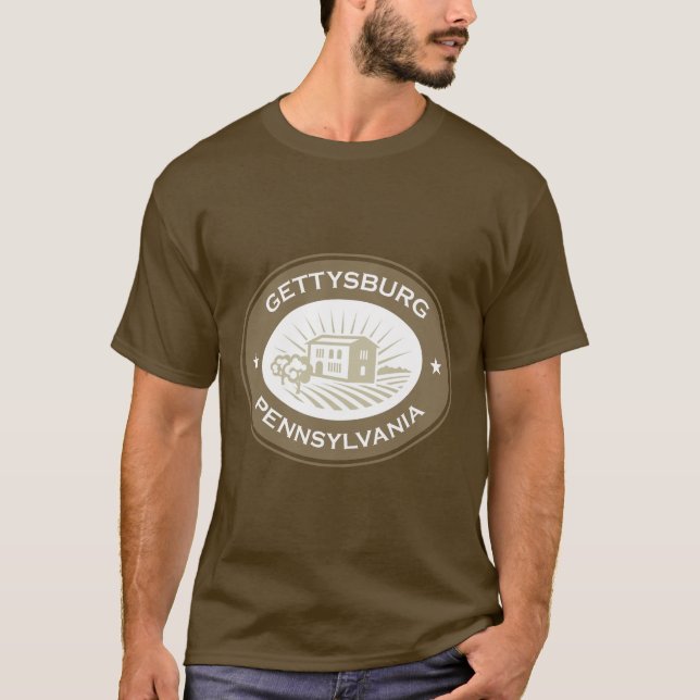 T-shirts Logotipo de Gettysburg Pennysylvania (Frente)