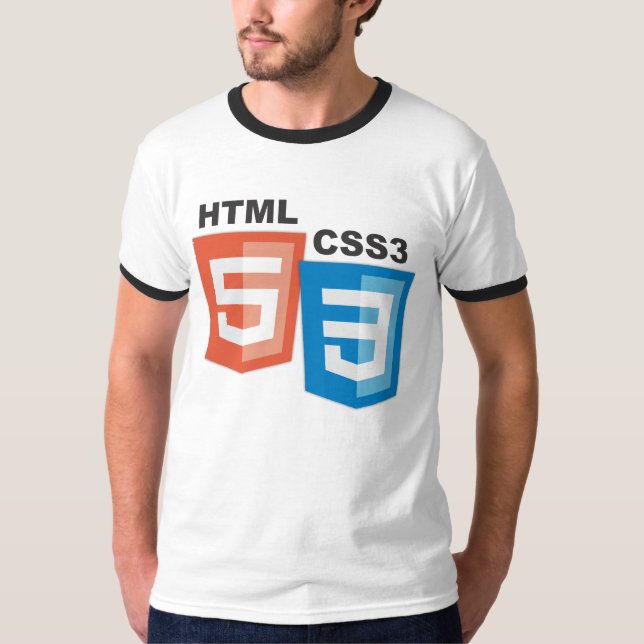 T-shirts Logotipo de HTML5 CSS3 (Frente)