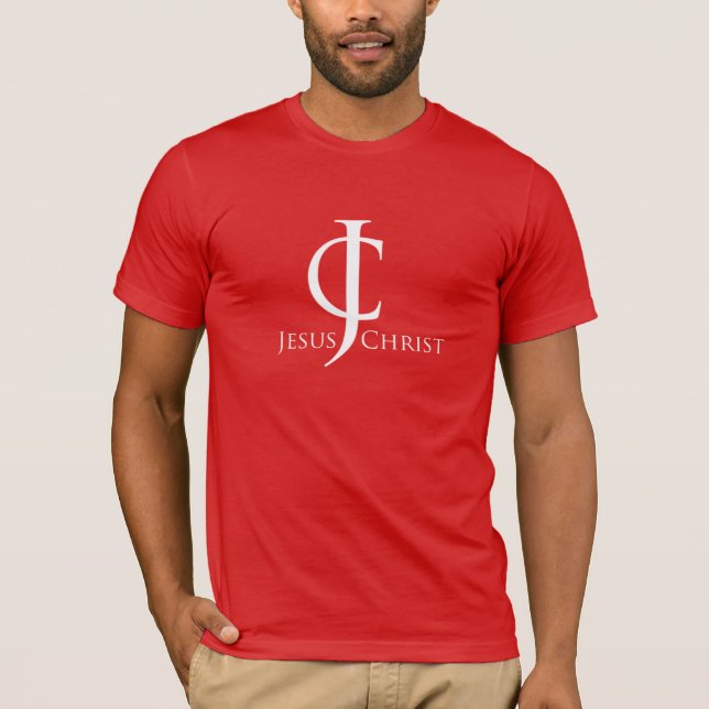 T-shirts Logotipo do Cristo JC Jesus (Frente)