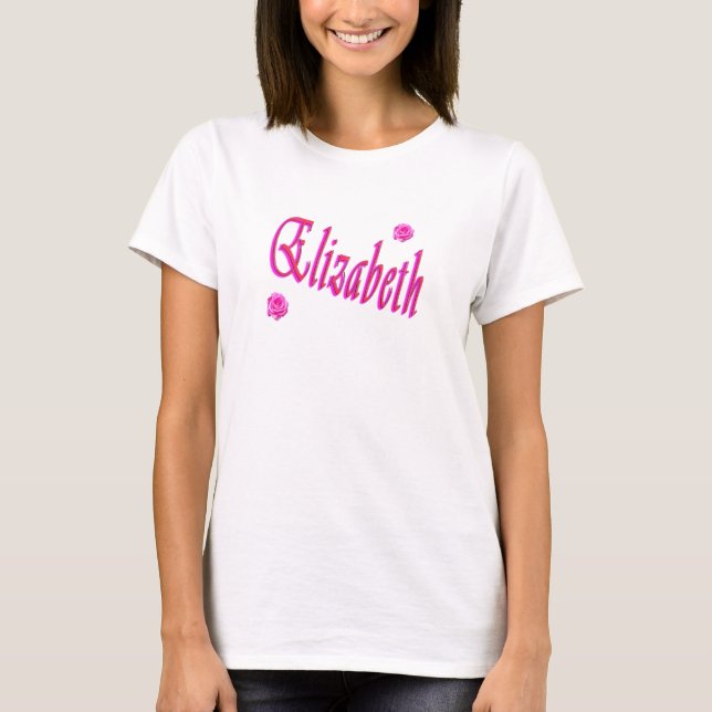 T-shirts Logotipo do nome das raparigas Elizabeth (Frente)