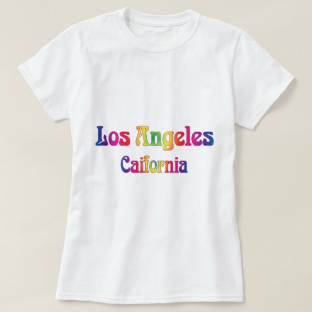 T-shirts Logotipo do Rainbow Retro Los Angeles (Frente do Design)