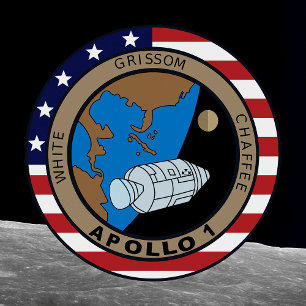 T-shirts Logotipo do remendo da missão de Apollo 1