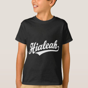 T-shirts Logotipo do roteiro de Hialeah no branco