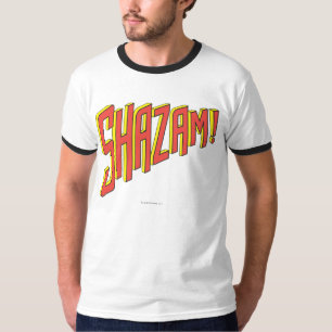 T-shirts Logotipo do Shazam Vermelho/Amarelo