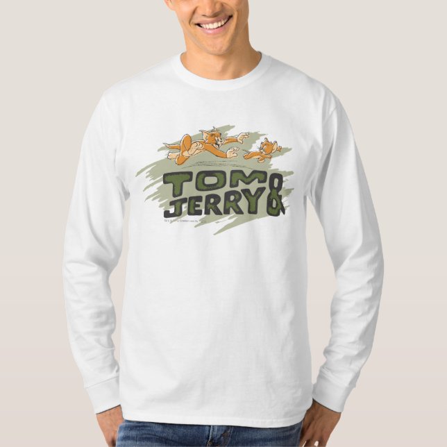 T-shirts Logotipo do Tom e Jerry Chase (Frente)