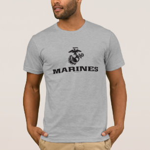 T-shirts Logotipo do USMC empilhado - preto