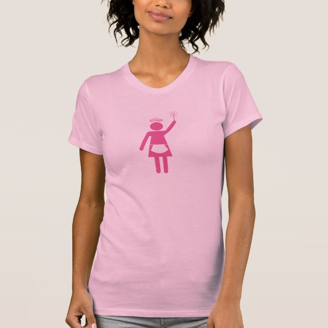 T-shirts Logotipo doméstico do rosa da deusa (Frente)