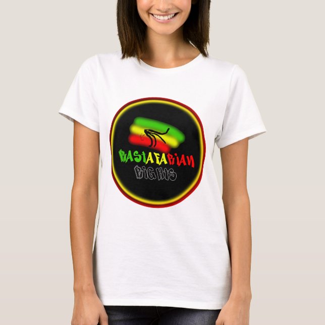 T-shirts Logotipo dos Direitos Rastafarianos (Frente)