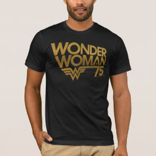 T-shirts Logotipo Dourado do 75º aniversário da Mulher Ma
