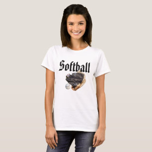 T-shirts Logotipo E Luvas De Softball,