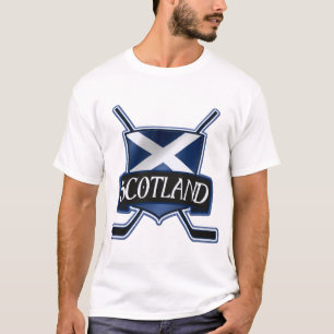 T-shirts Logotipo escocês da bandeira do hóquei em gelo