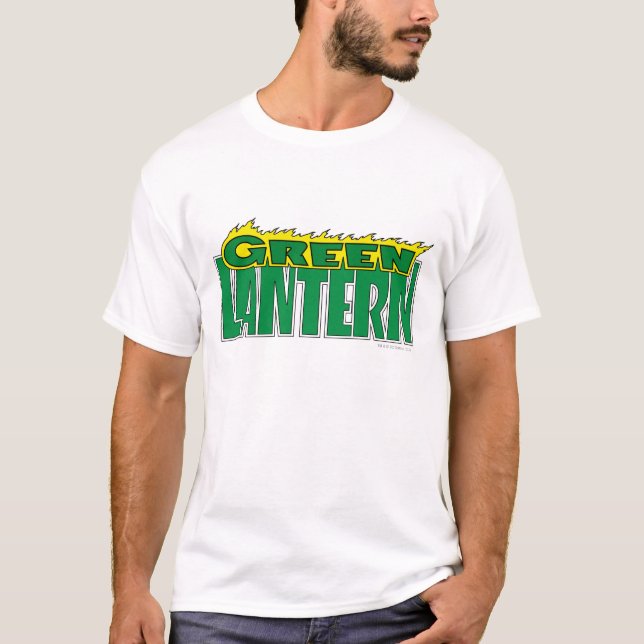 T-shirts Logotipo Lanterna Verde - Chamas Amarelas (Frente)