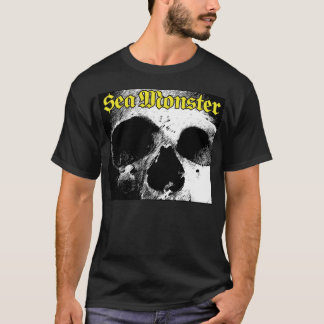 T-shirts Logotipo Monstro Do Mar Com Caveira (Camisa Preta)