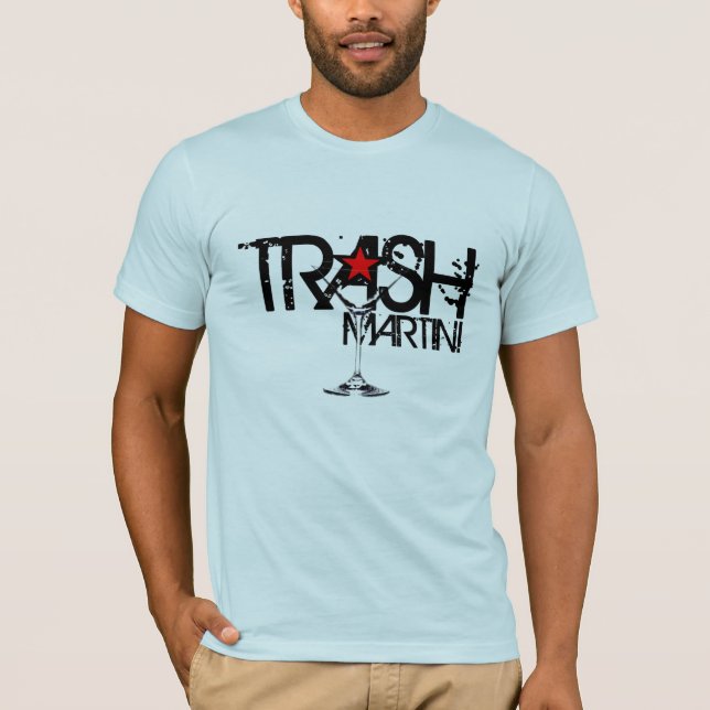 T-shirts Logotipo preto de Martini do LIXO (Frente)