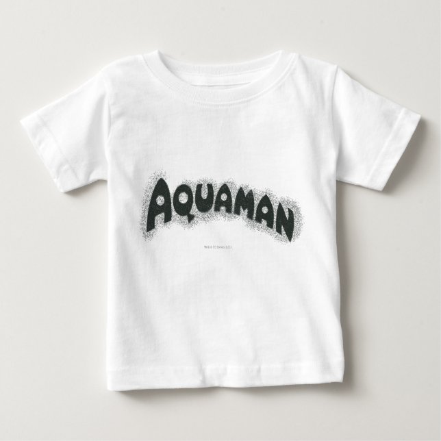 T-shirts Logotipo Preto Grunge Aquaman (Frente)