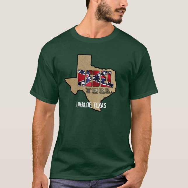 T-shirts Logotipo rebelde do grito, Uvalde, Texas (Frente)
