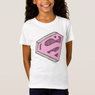 T-shirts Logotipo rosa de Supergirl esboçado