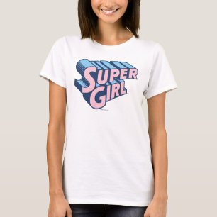 T-shirts Logotipo rosa e azul da Supergirl