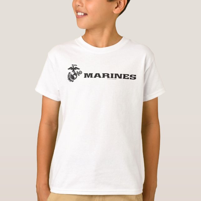 T-shirts Logotipo USMC - Preto (Frente)
