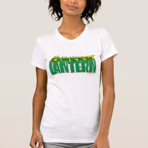 T-shirts Logotipo verde da lanterna - chamas amarelas