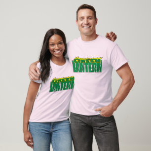 T-shirts Logotipo verde da lanterna - chamas amarelas