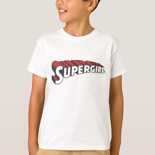 T-shirts Logotipo vermelho e branco da Supergirl (Frente)