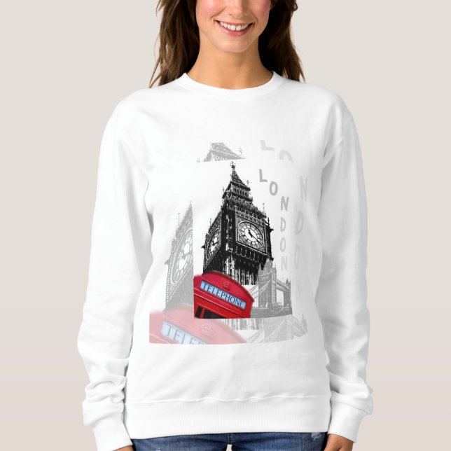 T-shirts London Big Ben Red Telephone (Frente)