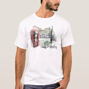 T-shirts Londres coloriu o esboço