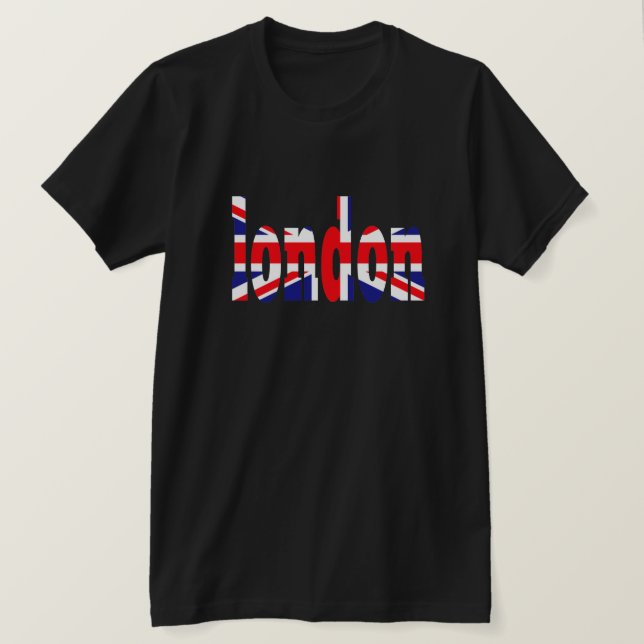 T-shirts Londres em um Union Jack (Frente do Design)