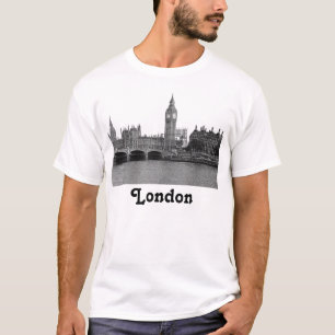 T-shirts Londres Inglaterra Reino Unido Silhueta Gravada