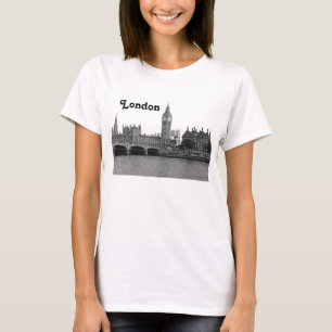 T-shirts Londres Inglaterra Reino Unido Silhueta Gravada