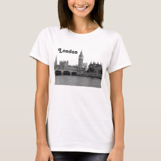 T-shirts Londres Inglaterra Reino Unido Silhueta Gravada