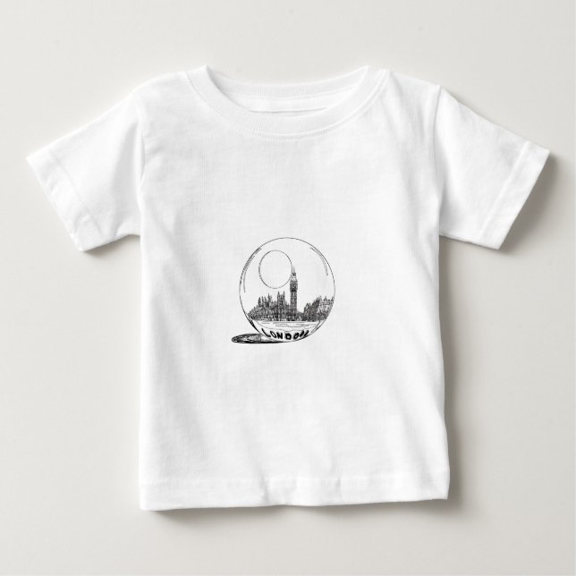 T-shirts Londres numa bola de vidro. (Frente)