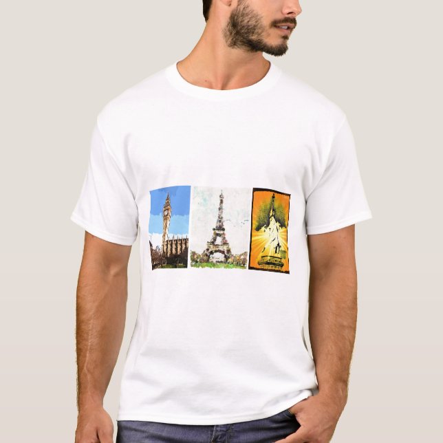 T-shirts Londres, Paris, New York (Frente)