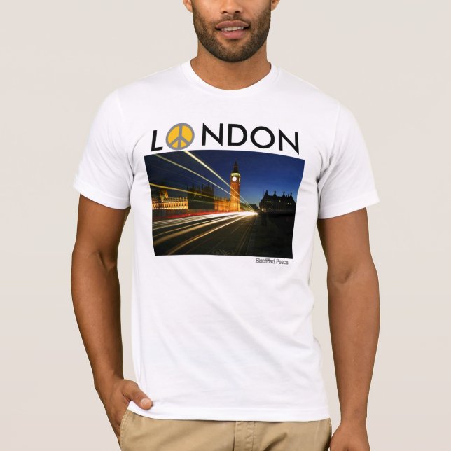 T-shirts Londres, paz de E, L, NDON, paz de Electified (Frente)