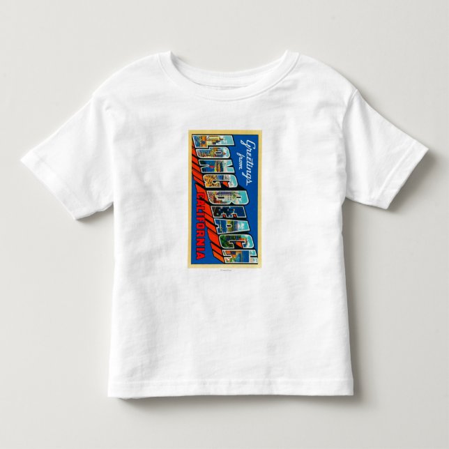 T-shirts Long Beach, Califórnia - grandes cenas 2 da letra (Frente)
