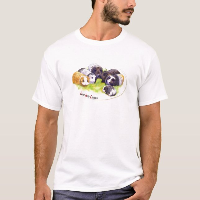T-shirts Long Hair Cavies (Frente)