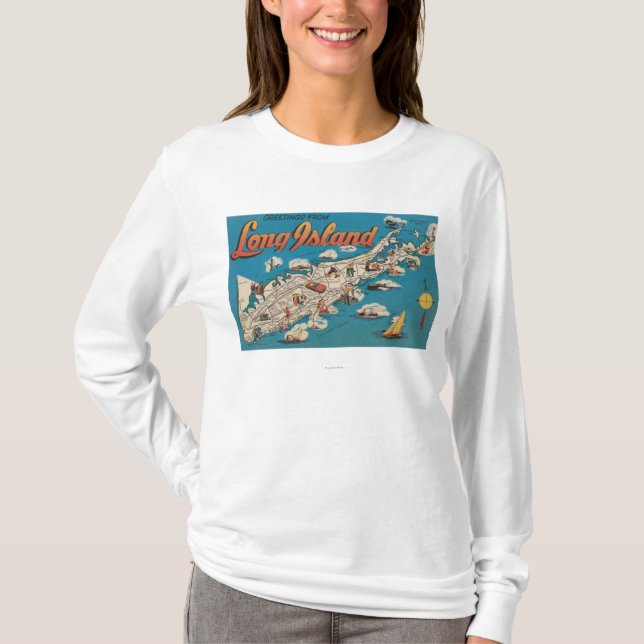 T-shirts Long Island, New York - cumprimentos de (Frente)