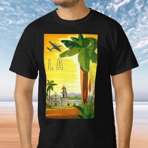 T-shirts Los Angeles Antigo, Missão da Califórnia com Palme