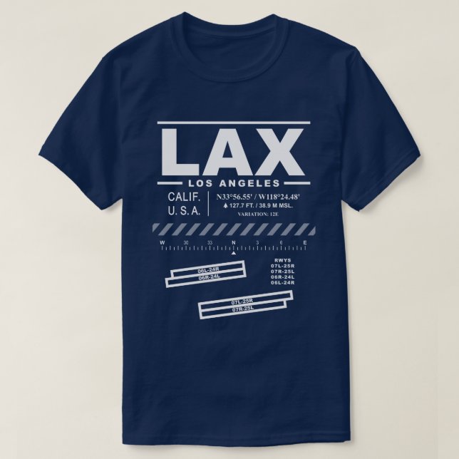 T-shirts Los Angeles International Airport LAX T Shirt (Frente do Design)