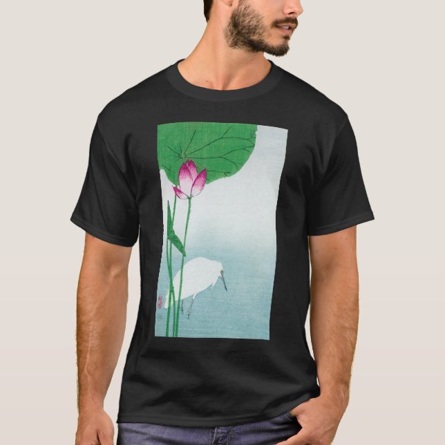 T-shirts Lotus e White Heron, Koson, Ukiyo-e (Frente)