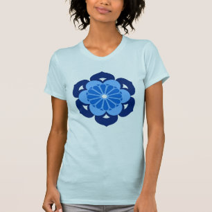 T-shirts Lotus Flower Mandala, Indigo e Azul Claro