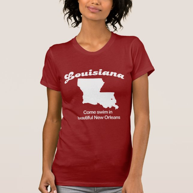 T-shirts Louisiana - natação vinda Nova Orleães bonita (Frente)